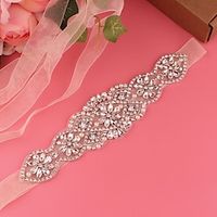 Satin Wedding  Party  Evening Sash With Imitation Pearl  Belt  Appliques Women's Sashes Lightinthebox - thumbnail