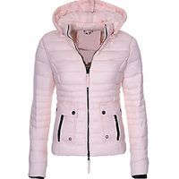 Women's Parka Fleece Lined Puffer Jacket Thermal Warm Winter Coat Windproof Heated Coat Zip up Drawstring Hooded Coat with Pocket Outerwear Long Sleeve miniinthebox - thumbnail