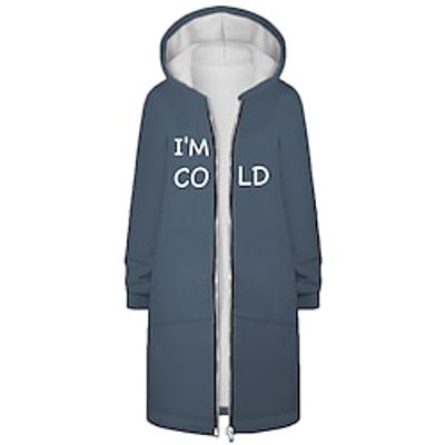 Women's Long Coat Hoodie Jacket Warm Zipper Hooded Coat with Pocket Outerwear Long Sleeve Fall Pink-I'm Cold Lightinthebox