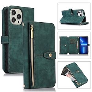 Phone Case For Apple Full Body Case iPhone 14 Pro Max 14 Plus 13 12 11 Pro Max Mini X XR XS Wallet with Stand Leather Solid Colored PU Leather Lightinthebox