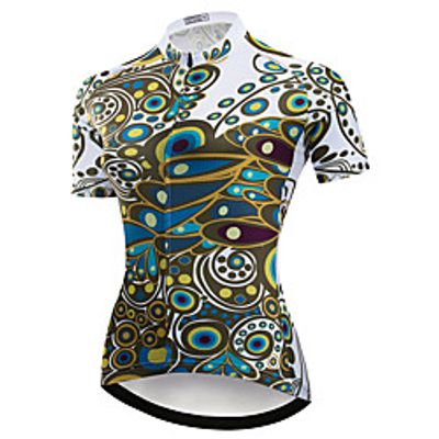 21Grams Women's Short Sleeve Cycling Jersey Summer Spandex Polyester Green  Yellow Bike Jersey Top Mountain Bike MTB Road Bike Cycling Quick Dry Moisture Wicking Breathable Sports Clothing Apparel Lightinthebox