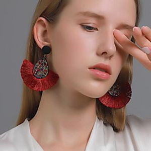 Women's Earrings Tassel Fringe Stylish Boho Feather Earrings Jewelry Yellow / White / Black For Street miniinthebox