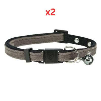 Trixie Collar With Rhinestone Gems For Cats - Grey 28cm (Pack Of 2)