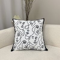 ins Style Knitted Cotton Edge Pillowcase Fashion Simplicity Home Office Throw Pillowcase Living Room Bedroom Sofa CushionCover Lightinthebox - thumbnail