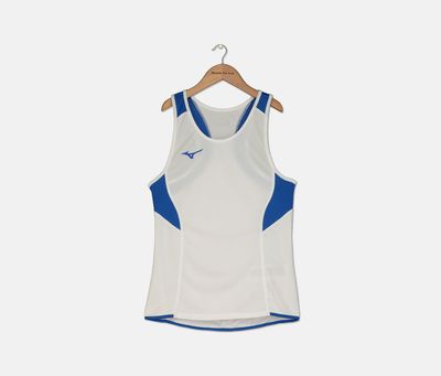 Kids Girl Auth Singlet Top White/Royal Kids Girl Auth Singlet Top White/Royal