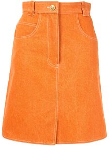 Chanel Pre-Owned stitching details straight skirt - ORANGE