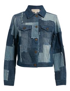Patchwork Denim Jacket - Medium Wash Patchwork Denim Jacket - Medium Wash