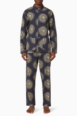 Kiwi Stamp Print Pyjama Set in Cotton Kiwi Stamp Print Pyjama Set in Cotton