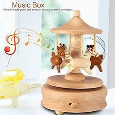 Vintage Wood Carved Mechanism Musical Box Wind Up Music Box Gift for Christmas, Xmas, Birthday, Valentine's Day Lightinthebox