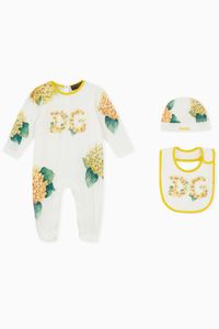 3-piece Gift Set with Hydrangea Print in Cotton Jersey