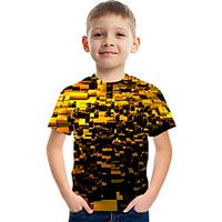 Kids Boys' T shirt Tee Short Sleeve Graphic Optical Illusion Color Block Rainbow Children Tops Summer Active Streetwear Sports 3-12 Years miniinthebox - thumbnail