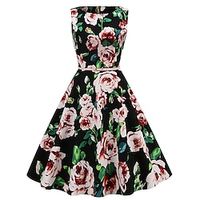 Retro Vintage 1950s Swing Dress Flare Dress Audrey Hepburn Women's Cosplay Costume Ball Gown Masquerade Party Tea Party Casual Daily Dress miniinthebox