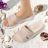 Women's Sandals Slippers Plus Size Flyknit Shoes Sports Sandals Outdoor Daily Beach Flat Heel Wedge Round Toe Classic Casual Comfort Walking Knit Tissage Volant Loafer Black Beige Lightinthebox - thumbnail