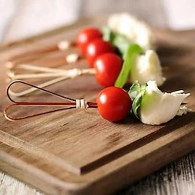 100pcs Fruit Stick, Salad Picks, Scissor Shape Cocktail Sticks, Salad Stick, Cute Fruit Stick, Decorative Dessert Stick, Stick For Salad, Fruit Fork For Party Buffet, Bamboo Food Stick Lightinthebox