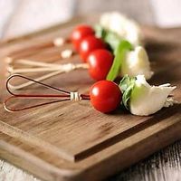 100pcs Fruit Stick, Salad Picks, Scissor Shape Cocktail Sticks, Salad Stick, Cute Fruit Stick, Decorative Dessert Stick, Stick For Salad, Fruit Fork For Party Buffet, Bamboo Food Stick Lightinthebox - thumbnail