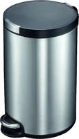 EKO Artistic Stainless Steel Round Step Waste Bin With Soft Close Lid, 20-Liter - ALEK20