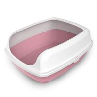 Pets Club Open Cat Toilet Semi-closed Anti-overflow Cat Litter Tray - 45X33X20cm - Pink