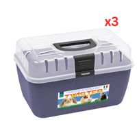 Georplast Twister Small Pets Transport Box - Navyblue (Pack of 3)