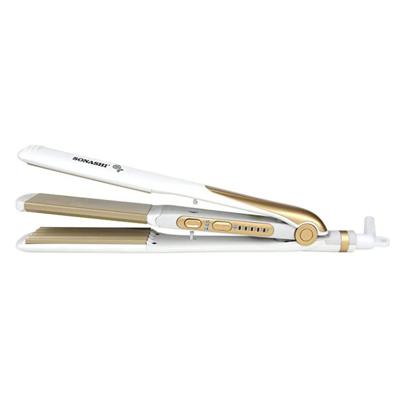 Sonashi 2 In 1 Hair Straightener And Crimper White-Gold - SHS-2082