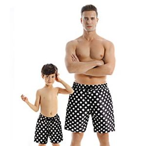 Dad and Son Swimsuit Polka Dot Graphic Sports  Outdoor Black Casual Matching Outfits  Fall  Summer  Vacation Lightinthebox