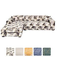 High Quality Print Dustproof All-powerful Slipcovers Stretch L Shape Sofa Cover Super Soft Fabric Couch Cover Sofa Furniture Protector With One Free Boster Case miniinthebox - thumbnail