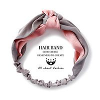 korean version of two-color stitching chinese knot wide-brim cross hairband retro satin middle knot hit color hairband headband tide Lightinthebox - thumbnail