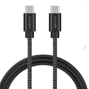HYPHEN Type C to Type C Fast Charging Cable 60W - 2M | 60W PD Fast Charging | 2m Braided Cable | Durable and Tangle-Free