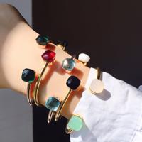 21 overseas hot selling self-designed jewelry new gemstone candy color stone open bracelet