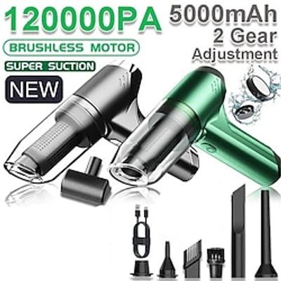 120000PA Wireless Powerful Car Vacuum Cleaner Brushless Motor 2 Gear Power Adjustment Multifunction Cleaning Machine Car Accessories Home Auto Cordless Cleaner Home Appliance for Car Home Lightinthebox