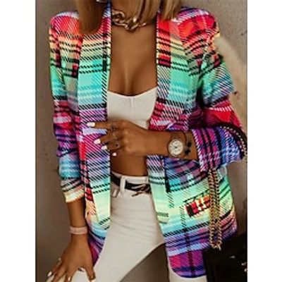 Women's Blazer Plaid Formal Business Office Blazer Suit Spring Party Casual Jacket Summer Long Sleeve Fall Yellow S Lightinthebox Women's Blazer Plaid Formal Business Office Blazer Suit Spring Party Casual Jacket Summer Long Sleeve Fall Yellow S Lightinthebox