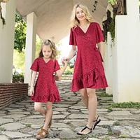 Summer New Polka Dot Parent-child Dress Short Sleeved Soft Polyester Dresses Family Matching Outfits Lightinthebox
