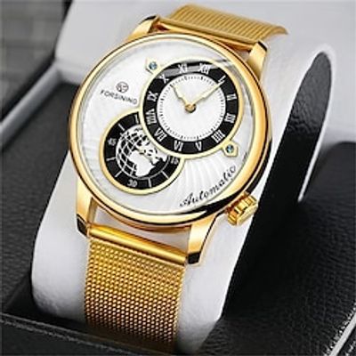 FORSINING Mens Watches Men Gold Watch Stainless Steel Mesh Bracelet Luxury Famous Brand Automatic Mechanical Watches Male Relogio miniinthebox FORSINING Mens Watches Men Gold Watch Stainless Steel Mesh Bracelet Luxury Famous Brand Automatic Mechanical Watches Male Relogio miniinthebox
