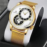 FORSINING Mens Watches Men Gold Watch Stainless Steel Mesh Bracelet Luxury Famous Brand Automatic Mechanical Watches Male Relogio miniinthebox - thumbnail