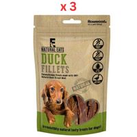 Rosewood Natural Eats Duck Fillets Dog Treats 80g (Pack of 3)