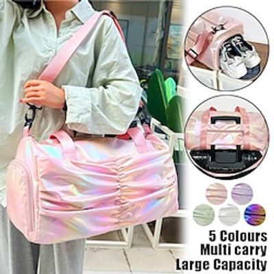 Women's Handbag Crossbody Bag Sports Bags Gym Bag Duffle Bag Nylon Outdoor Daily Holiday Zipper Large Capacity Multi Carry Solid Color Silver white black dazzling color Pink miniinthebox