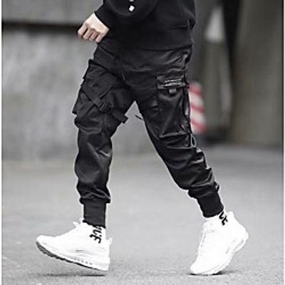 Men's Basic Chinos Pants Solid Colored Full Length Black miniinthebox