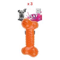 M-Pets Fun Bone Orange Dog Toy Pack Of 3