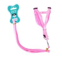 For Pet Dog Leash With Harness Pink For Dog - Small