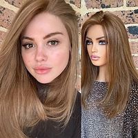 Remy Human Hair 13x4 Lace Front Wig Short Bob Brazilian Hair Straight Brown Wig 130% 150% Density Ombre Hair 100% Virgin Glueless For Women Short Human Hair Lace Wig Lightinthebox