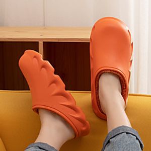 slippers female winter indoor plus velvet thick-soled warm cotton slippers creative flame eva upper waterproof couple cotton drag men Lightinthebox