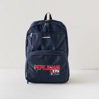 Pepe Jeans Logo Print Backpack with Zip Closure