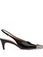 Miu Miu spiked toe cap slingback pumps - Black - thumbnail