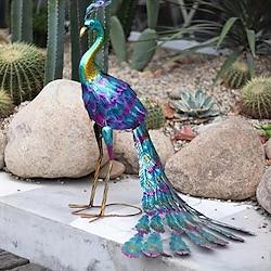 Beautiful Peacock Statue, Metal Peacock Standing Statue Outdoor, Garden Decoration, Lawn Backyard Decoration, Courtyard, Party, Wedding Decoration Lightinthebox