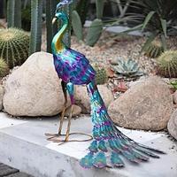 Beautiful Peacock Statue, Metal Peacock Standing Statue Outdoor, Garden Decoration, Lawn Backyard Decoration, Courtyard, Party, Wedding Decoration Lightinthebox