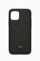 Logo Plaque iPhone 11 Pro Case in Dauphine Leather - thumbnail