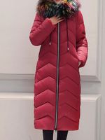 Zipper Hooded Cotton Down Coats