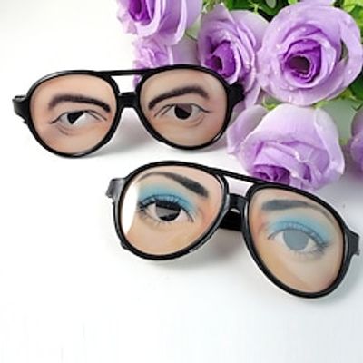2 Pcs Halloween April Fool's Day Toy Dressing Props Plastic Glasses Men's and Women's Funny Dressing Toy Glasses Lightinthebox