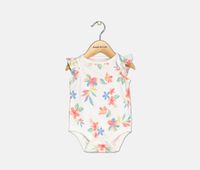 Toddler Girls Floral Print Bodysuit  White - thumbnail