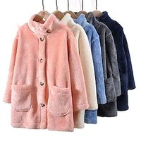 Kids Girls' Woolen Coat Long Sleeve Pink Navy Blue Blue Solid Color Button Spring Fall Adorable School 7-13 Years Lightinthebox - thumbnail