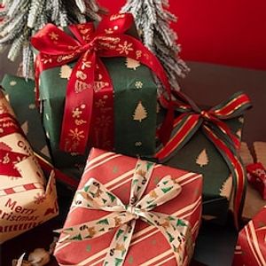 Christmas Ribbon Decorations Red Creative Holiday Theme Scene Christmas Tree Dress Up Gifts Diy miniinthebox